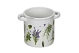 Arinosa Blumentopf Kräuter Kräutertopf Keramik Weiss D15xH15cm + 3cm Griffe