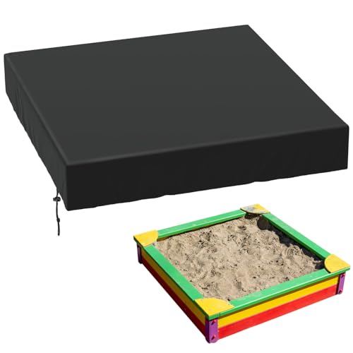 QWORK® Sandpit Cover, 120x120x20cm Waterproof Sandbox Protective Cover, for Furniture, Pool