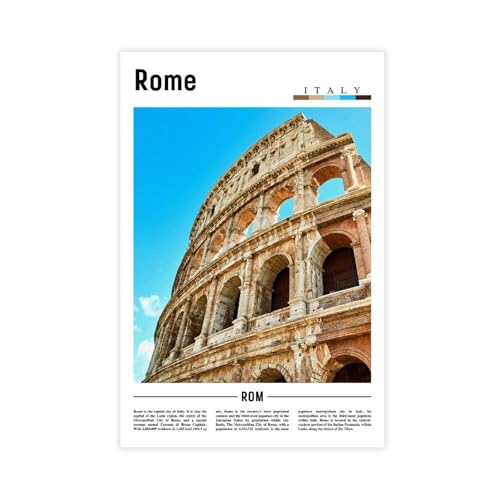 Toile de paysage de Rome Italie pour créer un salon design et épuré