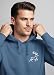 Neverless® Hoodie Herren Print Aufdruck Hirsch Wald-Tiere Kapuzen-Pullover Männer Outdoor Fashion Streetstyle Indigo-Blue XL