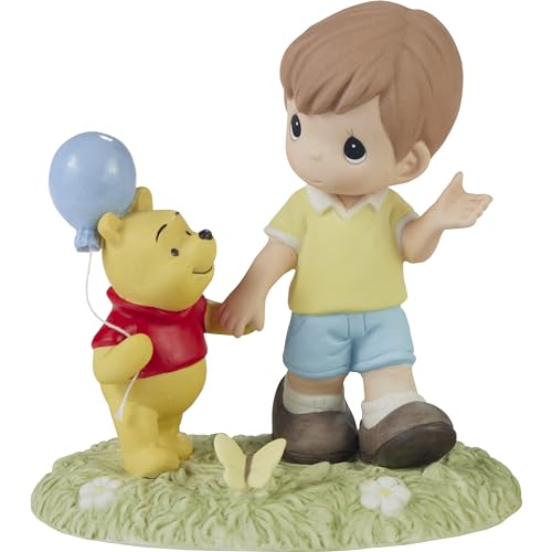 Image of Precious Moments Disney Showcase Collection - Hand-Painted Bisque Porcelain Winnie The Pooh & Christopher Robin Figurine | Ideal Gift for Disney Lovers