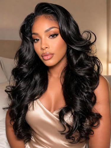 KLAIYI Wear And Go Glueless Wig Bye Bye Knots 13x4Precut Lace Front Wigs Human Hair Loose Body Wave Wig Pre Bleached Pre Everything Pre Plucked with Baby Hair 3S Ready to Wear Beginner Friendly 18Inch