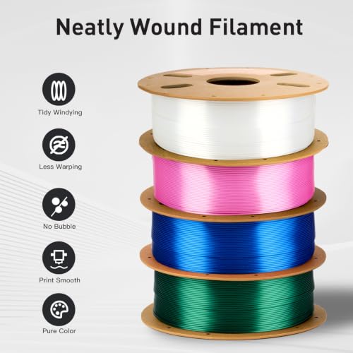 Image of ERYONE Silk Filament PLA+ 1.75mm Upgraded Shiny 3D Printer Filament, Gloss Finish, Fit Most FDM Printer Stable Printing,1kg (2.2LBS) /Spool, Pink