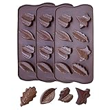 🍫[Fácil de desmoldar]: el molde de silicona de hoja es fácil de desmoldar. Puede soltar fácilmente la barra de chocolate o la barra de cubitos de hielo con un simple giro y empuje. El molde se puede lavar a mano o colocar en el lavavajillas después de su uso para una limpieza rápida y fácil.