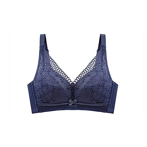 Brassière intégrale femme sans armatures avec couverture complète bleu