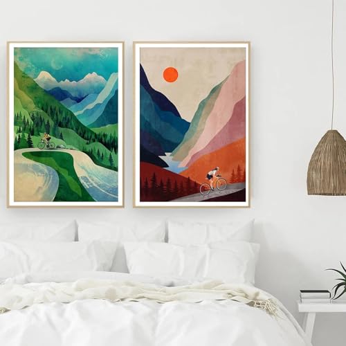 Peinture vélo sur toile 40x60 cm pour habiller un mur blanc de salon de cycliste