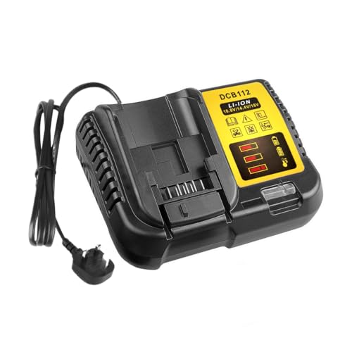 2A Fast Charger Compatible with Dewalt 12v/18v Battery DCB120 DCB127 DCB200 DCB184 DCB180 DCB182 DCB181 Lithium-ion Battery Charger Replacement for Dewalt Charger DCB101 DCB105 DCB115