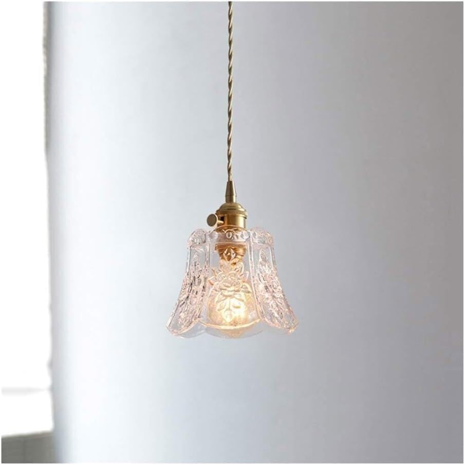 Suspension nordique laiton et verre glacé chic