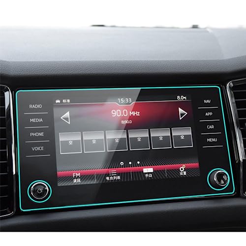 Verre trempé de navigation 8 pouces anti-rayures pour Skoda 2017-2019