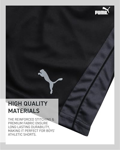 PUMA Boys Athletic Shorts - Quick Dry Breathable Interlock Performance Boys Basketball Shorts with Pockets (Sizes: 4-20)4