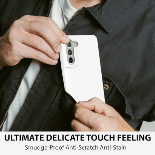 Image of LIRAMARK Liquid Silicone Soft Back Cover Case for Samsung Galaxy S21 FE 5G (White)
