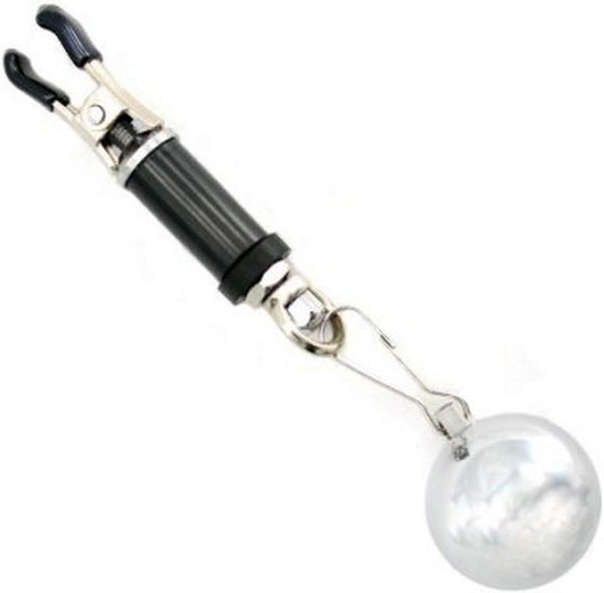Heart 2 Heart Nipple Clamp, Barrel with 4 oz Weight, Chrome