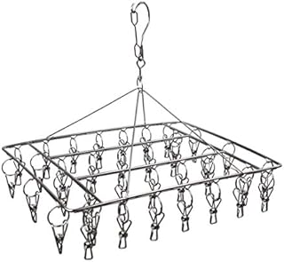 WEERSTONE, Stainless Steel Sock Dryer, Rotary Hook, Windproof, Clothes Hanger for Socks, Underwear, Bras, Baby Clothes, Gloves (36 Pegs) 1 Pack