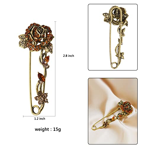 Image of Crystal Pearl Flower Brooches Pins Fashion Beautiful Created Rhinestone Floral Brooch Good Idea for Party Dance Wedding Banquet for Elegant Women Girl