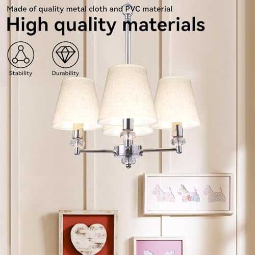 6Pcs Linen Lampshade, Small Lamp Shades for E14 Bulb, 5.5x5.2x3.5inch Modern Wall Light Shades for Chandelier Bedroom Living Room Hotel Lighting - Image 6