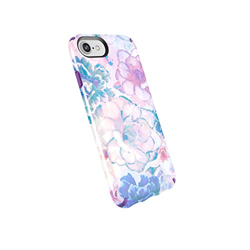 Speck Products Presidio Inked iPhone SE 2020 Case/iPhone 8/7/6S/6 - HOLOBLOOM Vintage Glossy/Heliotrope Purple