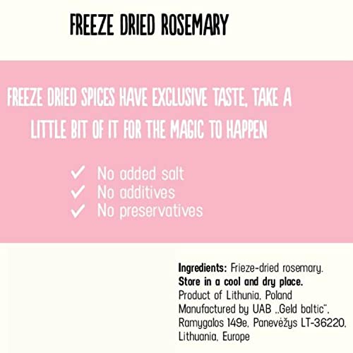 Rosemary For Cooking – 100% Pure & Natural Freeze Dried Rosemary Spices For Cooking – No Artificial Additives Or Preservatives – Dried Herbs, Spices & Seasonings By Super Garden (0.88 Oz) #TOP6