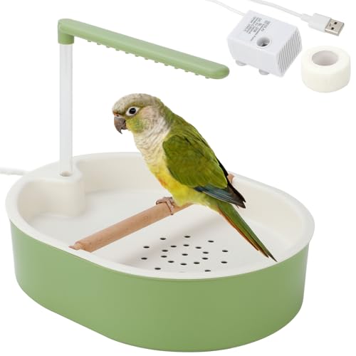 Parrot Shower for Cage, Automatic Parakeet Bird Bath with Circula...