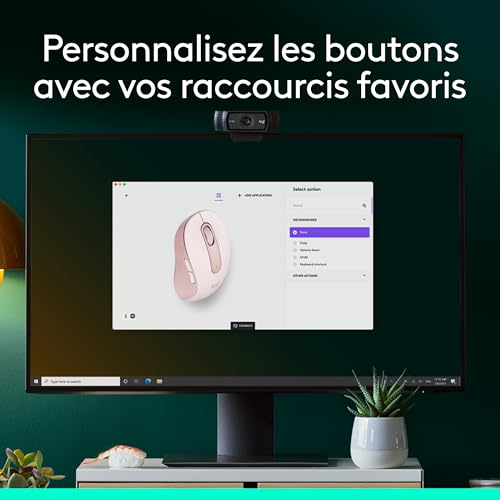 Logitech Signature M650 Souris sans fil - Pour Mains de Petites & Moyennes Tailles, Pile 2 ans, Clics Silencieux, Boutons de Côtés Programmables, Bluetooth, PC/Mac/Multi-Device/Chromebook - Rose