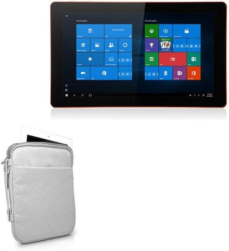 BoxWave Case Compatible with Jumper EZpad 4s - Quilted Carrying Bag, Soft Synthetic Leather Cover w/Diamond Design - Cool Grey