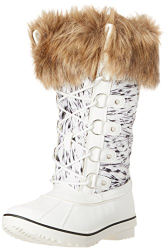 Kingshow Women's Globalwin 1707white Print Waterproof Winter Boots - 9.5 D(M) US Women's