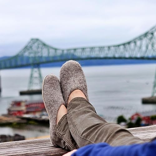 Image of Nootkas Felted Merino Wool 'Astoria' Mule House Slipper for Men and Women