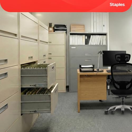 Image of Staples Hanging File Folders, Legal Size, 1 /5-Cut Tabs, Green, 50 /Pack | Reinforced top for durability; organizes documents in standard-size drawers.