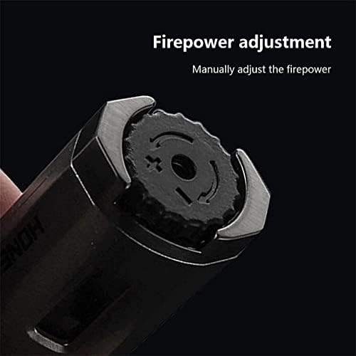 Torch lighters, ibforcty Refillable Butane Torch Adjustable Pen Lighter Double Flame Lighter Jet Flame Lighters Multipurpose for Grill BBQ Camping (Black) (Butane Gas Not Included)
