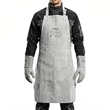 NEO TOOLS Hochwertiger Schweißerschürze aus Leder 60 x 90 cm, Strapazierfähiger Schutz für Schweißarbeiten, Hitzebeständig und flammhemmend, Verstellbarer Nackengurt und Taillenband (Ledergurten)