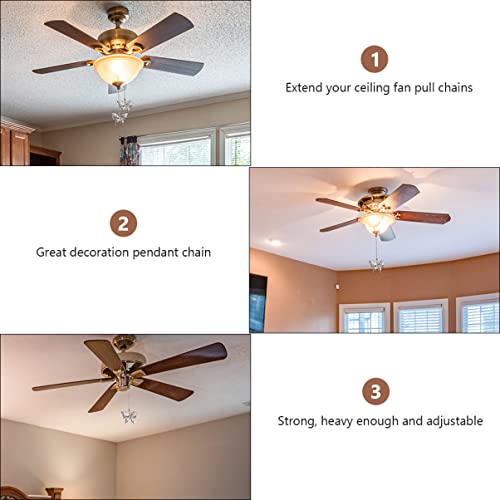 Image of ORFOFE 2 Pcs Inches Butterfly Pendant Light Chain Extension Decorative Ceiling Fan Pull Chains Extenders