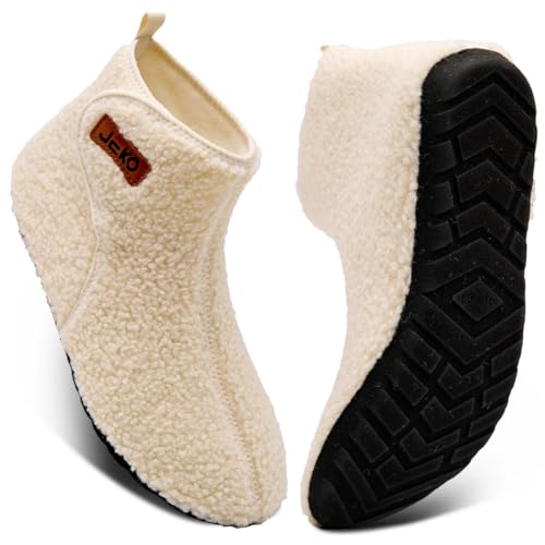 UUBARIS Bootie Slippers for Women Men Furry Warm House Sock Shoes For Indoor Outdoor Teavel4