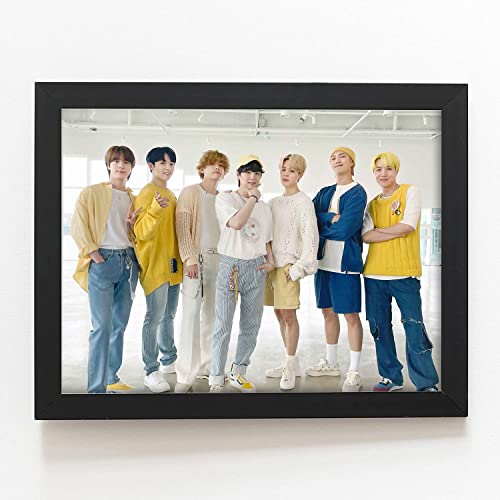 Image of Craftolive BTS Photo Frame for Army & Fans - Paper, Acrylic Sheet, MDF Wood, Engineered Wood - Wall, Bedroom, Hostel Room, Doors, Hall Decor - BTS Gift, Merch, Photocard (Black)