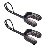 Moslalo 2 Stücke Fußball-Mundschutz | Kampfmundschutz für Fußball | Mundstücke Kinnriemen Fußball | Nicht aromatisierter weicher Mundschutz für Fußball-Hockey-Boxen