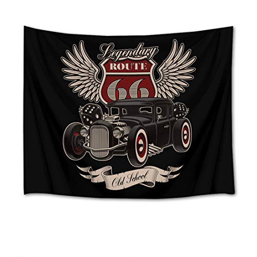 LB タペストリー おしゃれ 壁掛け 風景 アメリカ レトロ 独立記念日(サイズ:150x100cm)ルート66 フラッグ サイコロ インテリア 多機能 ホーム装飾 部屋 窓 個性ギフト 布 ポスター