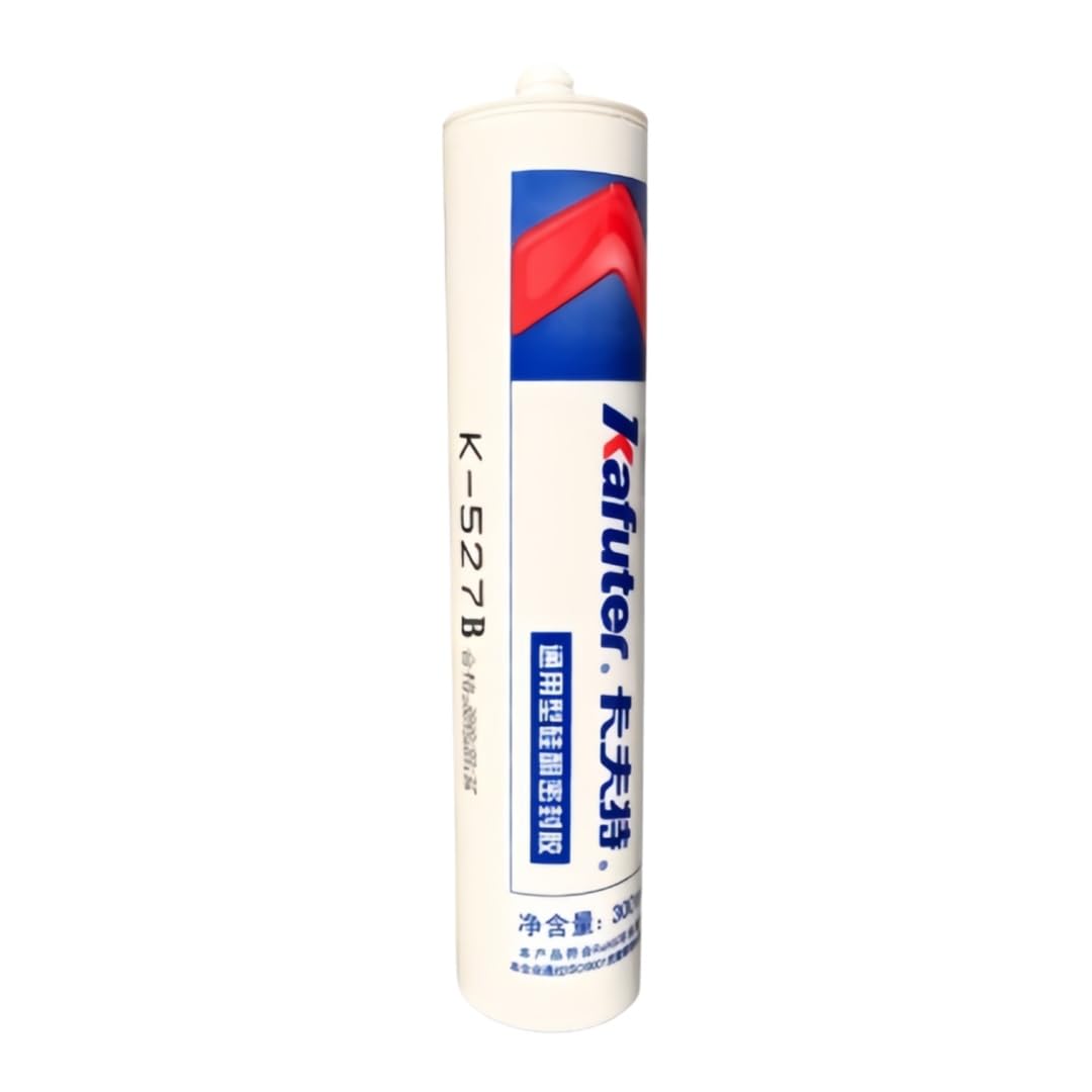 VIDOO Kafuter K-527 Glas-Keramik-Kunststoff-Montagegel Silikonkleber Thixotropes Feuchtigkeitsschützendes Vibrationshemmendes Statisches Fugen-Dichtmittel 300ml Zylinder - Schwarz