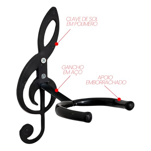 Thida - Suporte de Parede Clave de Sol para Violão, Guitarra ou Contra Baixo