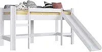Cama Elevada com Escorregador Branco sem Cortina Lilies Móveis
