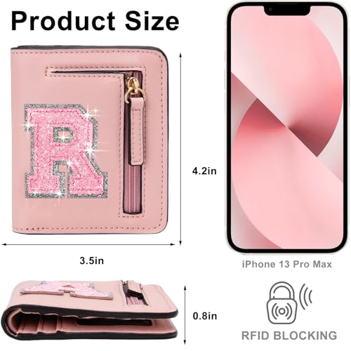 Image of Birthday Gifts for Teen Girl Kids Wallet Girl Wallets Small Initial Rfid Wallet Teen Girls Gift Preppy Stuff for Girls Pink R