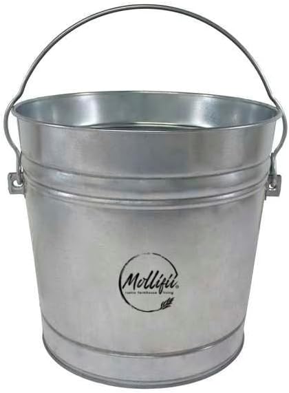 10 gal Round Trash Can, Silver, Galvanized Steel