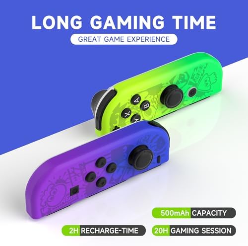Controllers Compatible with Nintendo Switch, Wireless Replacement Switch Controllers, Left and Right Switch Gamepad Support Dual Vibration/Wake-up/Motion Control. (blue and green) - 2