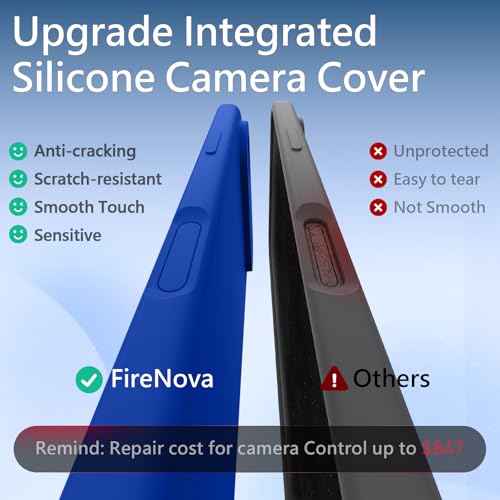 Image of FireNova Magnetic for iPhone Air Case, Compatible with MagSafe, [Integrated Silicone Camera Control Button] [Camera Protection] Microfiber Lining Phone Case for iPhone 17 Air, 6.5 inch, Klein Blue