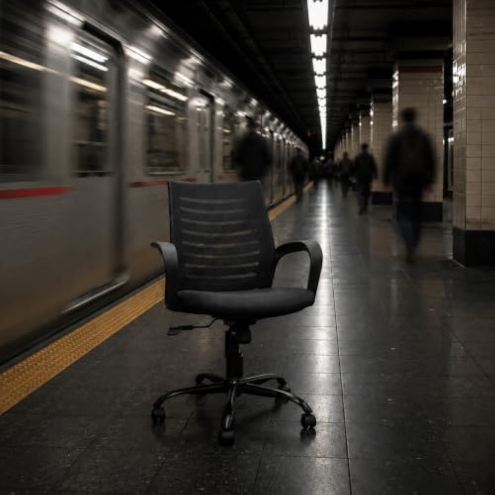 Medium Back Mesh Office Chair Black with 360° Swivel