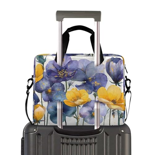 Maletín para laptop con estampado flor mariposa para 13-16 in miniatura 4