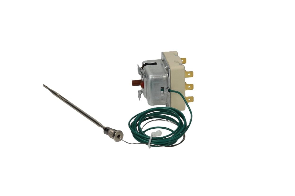 Thermostat de sécurité triphasé 235°C EGO 55.32545.802 Sonde ø4 mm, longueur capillaire 1800 mm, M9x1 – Pièce de rechange 3444204 pour friteuse Ambach, Giga, Krefft