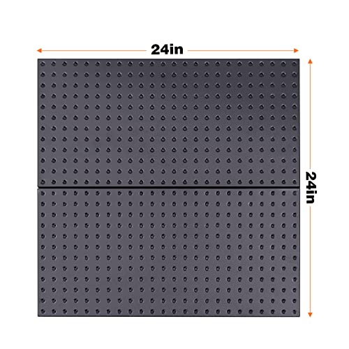 Image of Ultrawall Metal Pegboard Wall Panels, Peg Boards for Garage Tool Storage | Heavy Duty Pegboard Tool Storage Kit for Home, Craft Room Black 2 Pcs