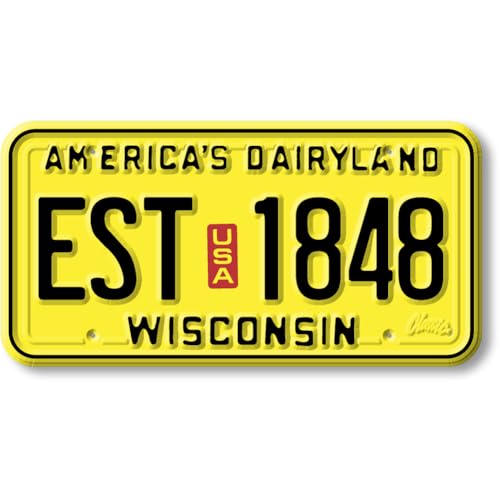 Imán decorativo placa de licencia de Wisconsin 1.9 x 3.8 in miniatura 1