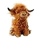 Cute Highland Cows Stuffed Animals,10.5 inches Realistic Cow Plush Toy,Highland Cattle Farm Toy Present for Adults Kids Boys Christmas Halloween Girls Birthday Plush Present