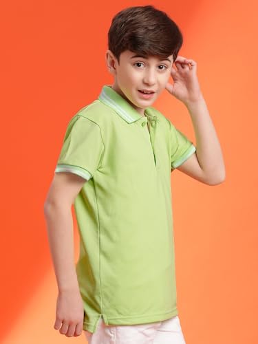 Image of Li'l Tomatoes Boys Pique Polo T-Shirt | Half Sleeve Casual Summer Wear | Soft & Breathable | 9-16 Years
