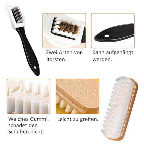 Brosse Daim Ensemble de 7 Pièces, Brosse Daim Chaussures, Kit Nettoyage Chaussure Daim avec Gomme de Nettoyage, Brosse à Crinière de Cheval, pour Enlever la Saleté et Maintenance – Image 5