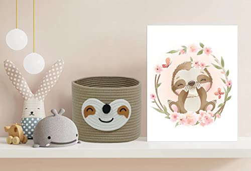 T&T Homewares Small Sloth Baskets For Baby Diaper Organizer, Nursery Storage, Nursery Room Decor, Kids Room Organizer, Pet Toy Storage #TOP2